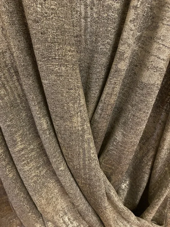 Anthropologie Metallic Taupe-Silver Draped Sleeveless Tank - Picture 4 of 7